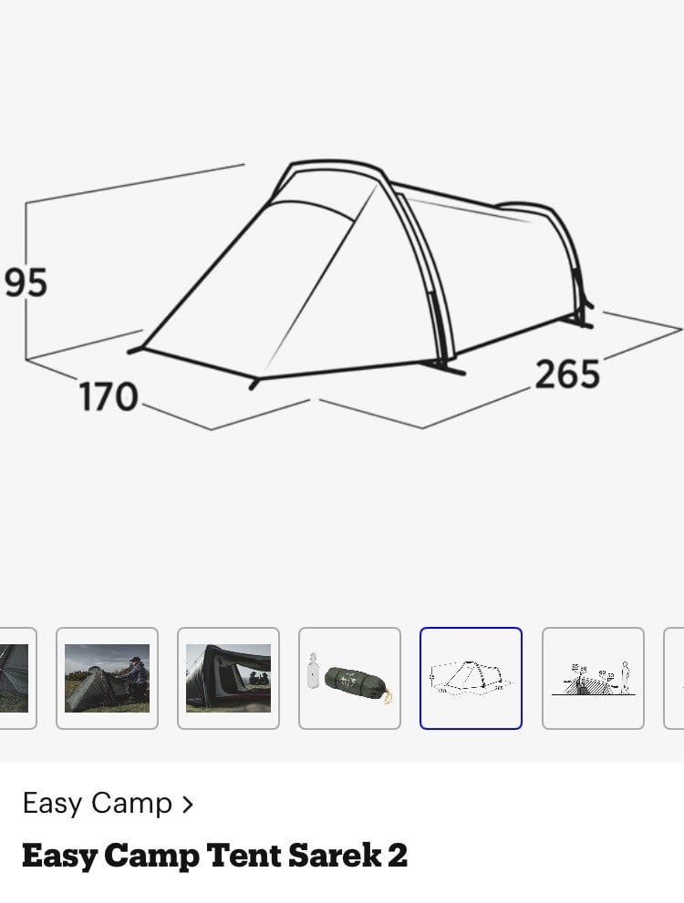 Easy camp Sarek twee persoons tentje lichtgewicht