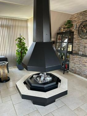 Openhaard, gas, rond