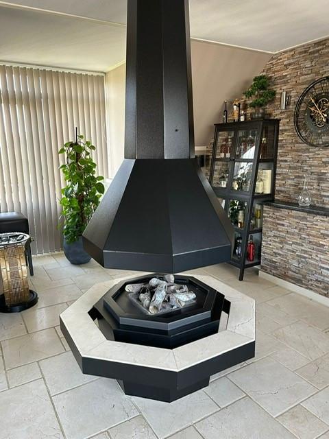 Openhaard, gas, rond