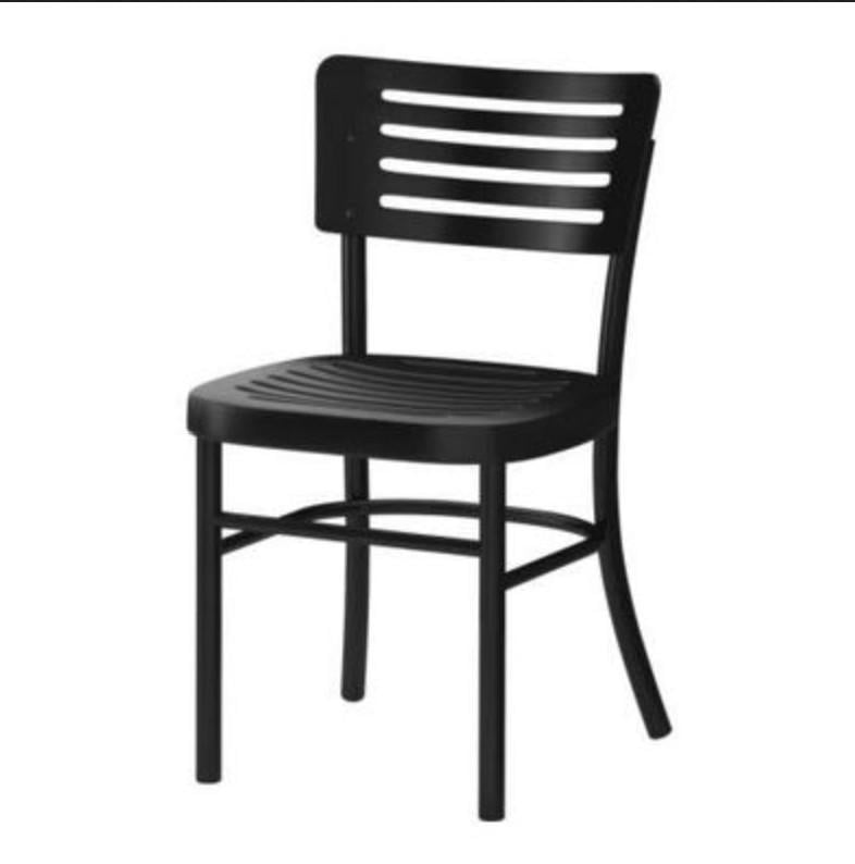 2 eetkamer- / bistrostoelen, hout, zwart
