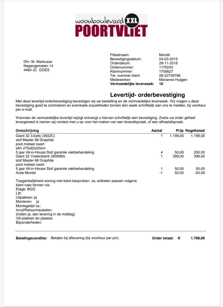 3 / 3.5 zits bank van Montel