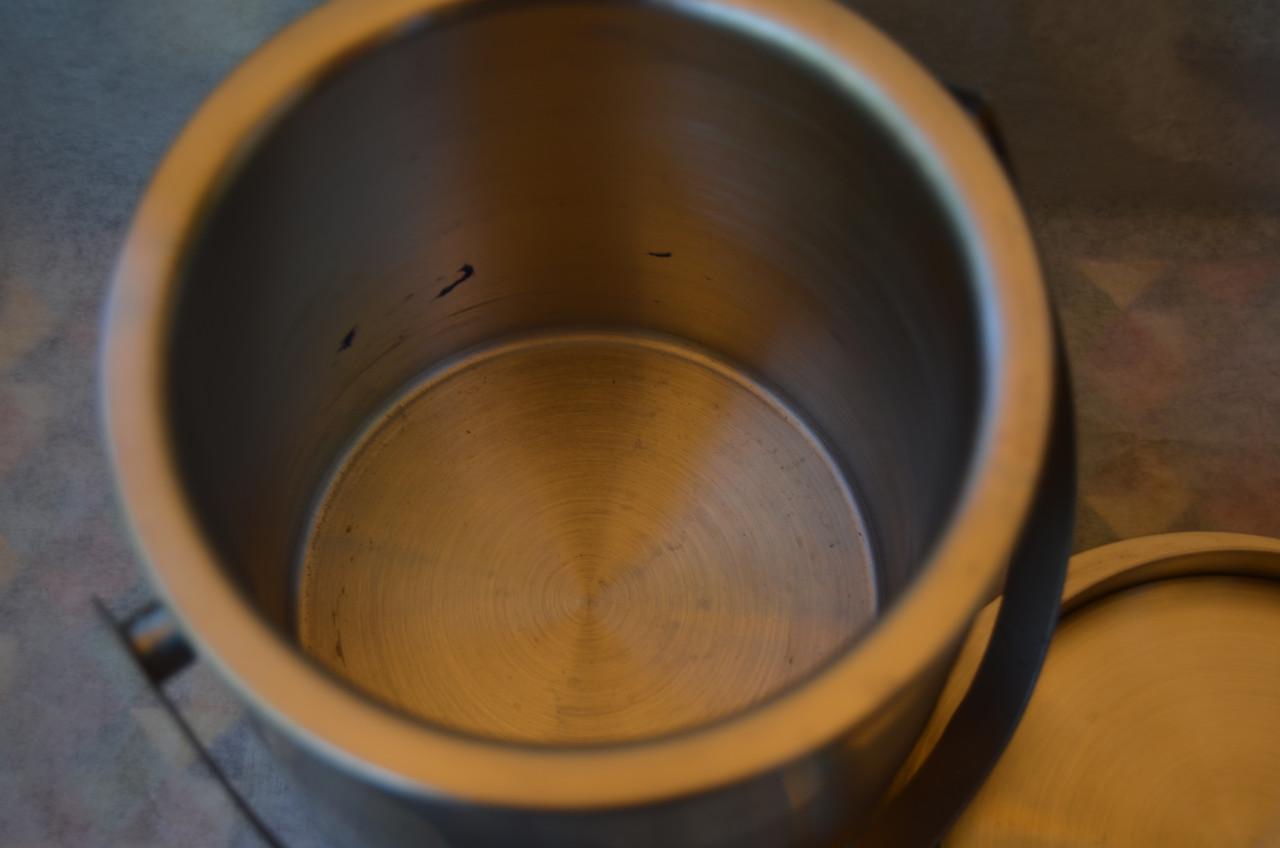 RVS Ijsemmer in prima staat + ijstang Scandinavisch design (Fins?)