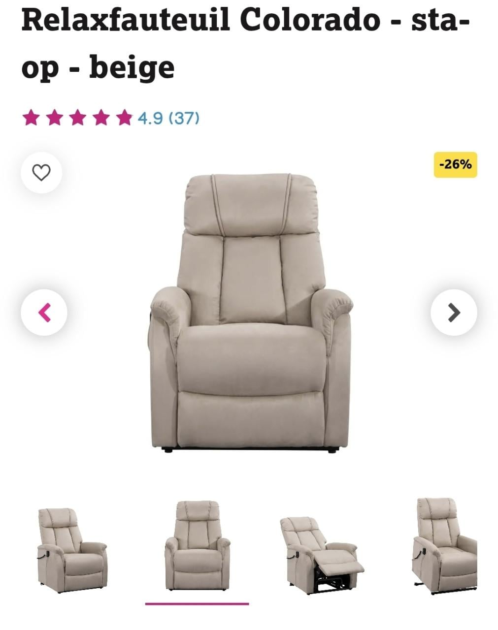 Relax stoelen met sta-op functie