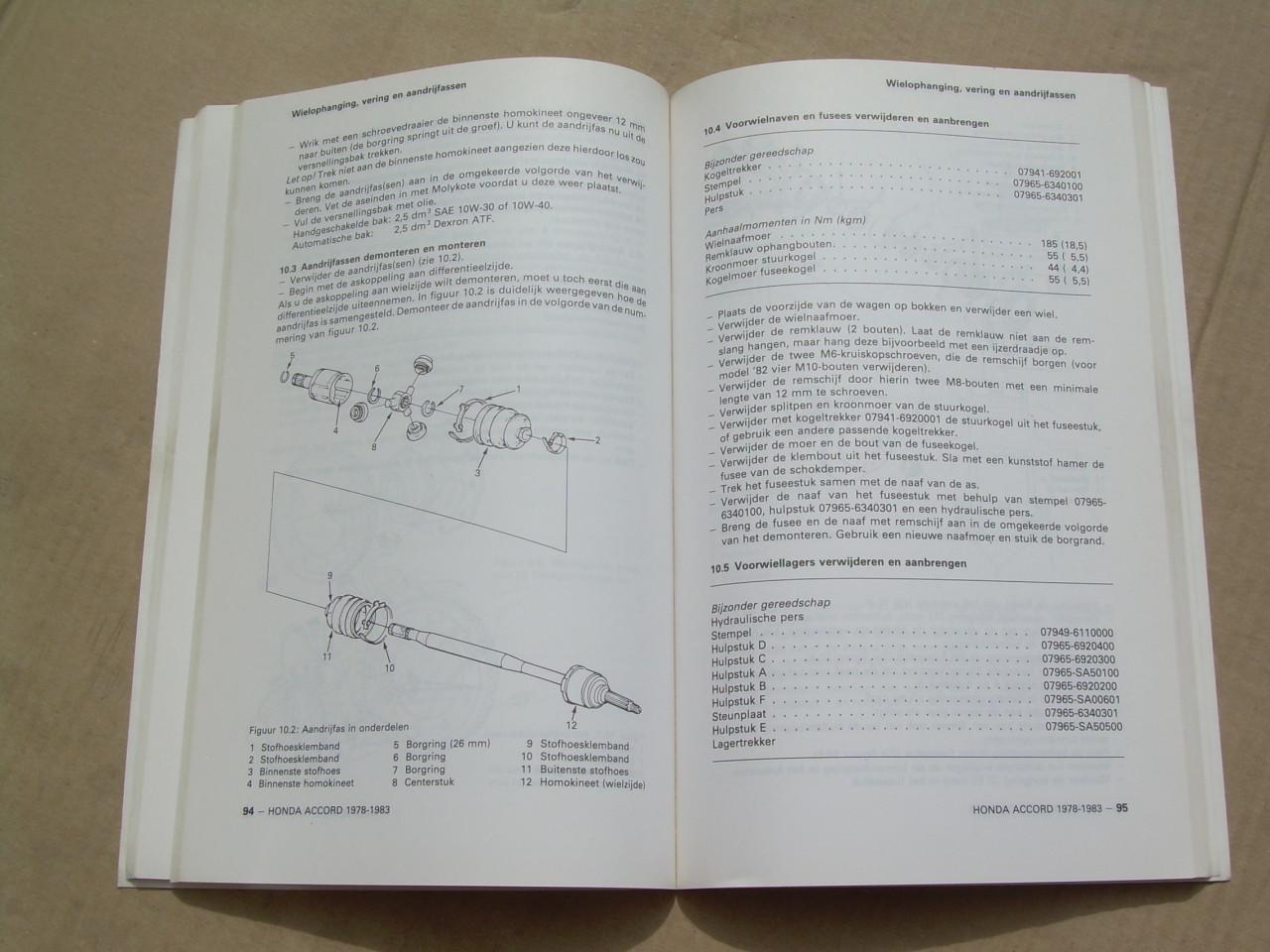 Vraagbaak Honda Accord bwj. 1978 - 1983