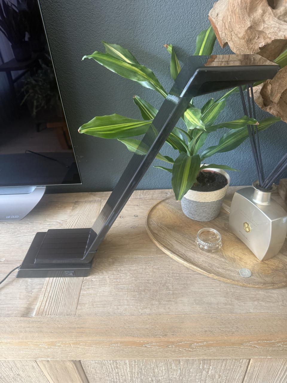 Vintage Post Moderne tafel-/bureau lamp zwart