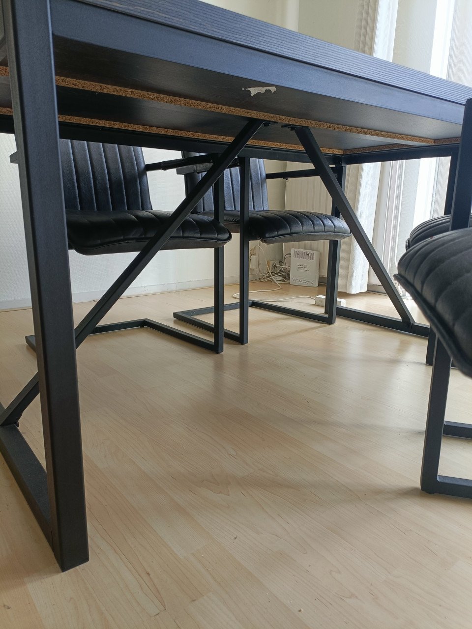 Tafel + stoelen antraciet