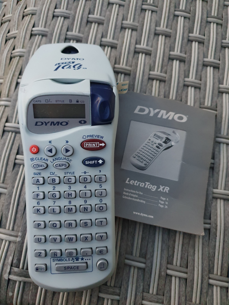 Werkende Dymo Letratag XR - persoonlijke labelmaker - labelprinter