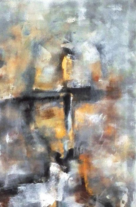 " Holding on to you " Acrylschilderij van Suzanne Visser, 100 cm x 80 cm