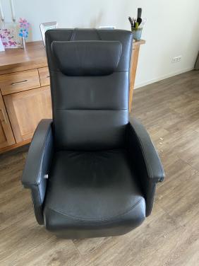 Relaxstoel zwart leder
