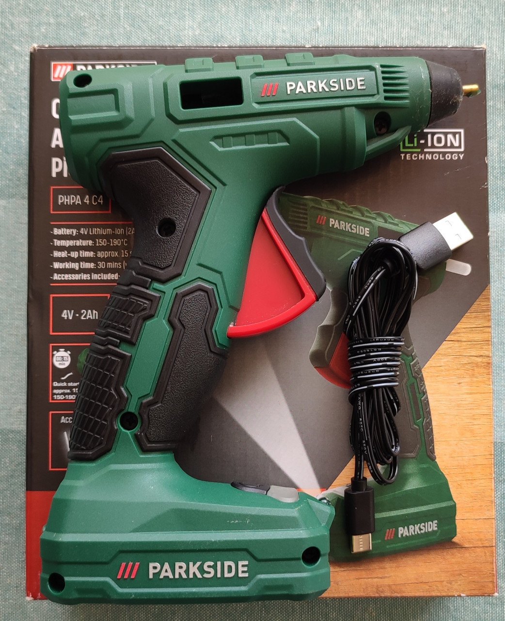 Parkside USB accu-lijmpistool 4V - kabel USB Inbegrepen