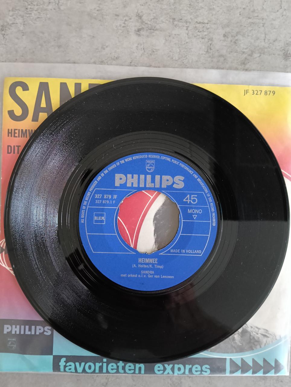 Single Sandra (Reemer) - Heimwee 7inch vinyl jaren 60