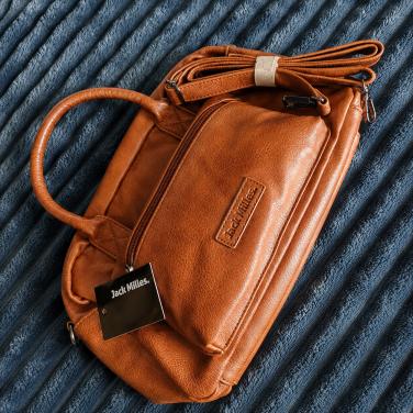 Jack Milles cognac schoudertas/handtas – NIEUW