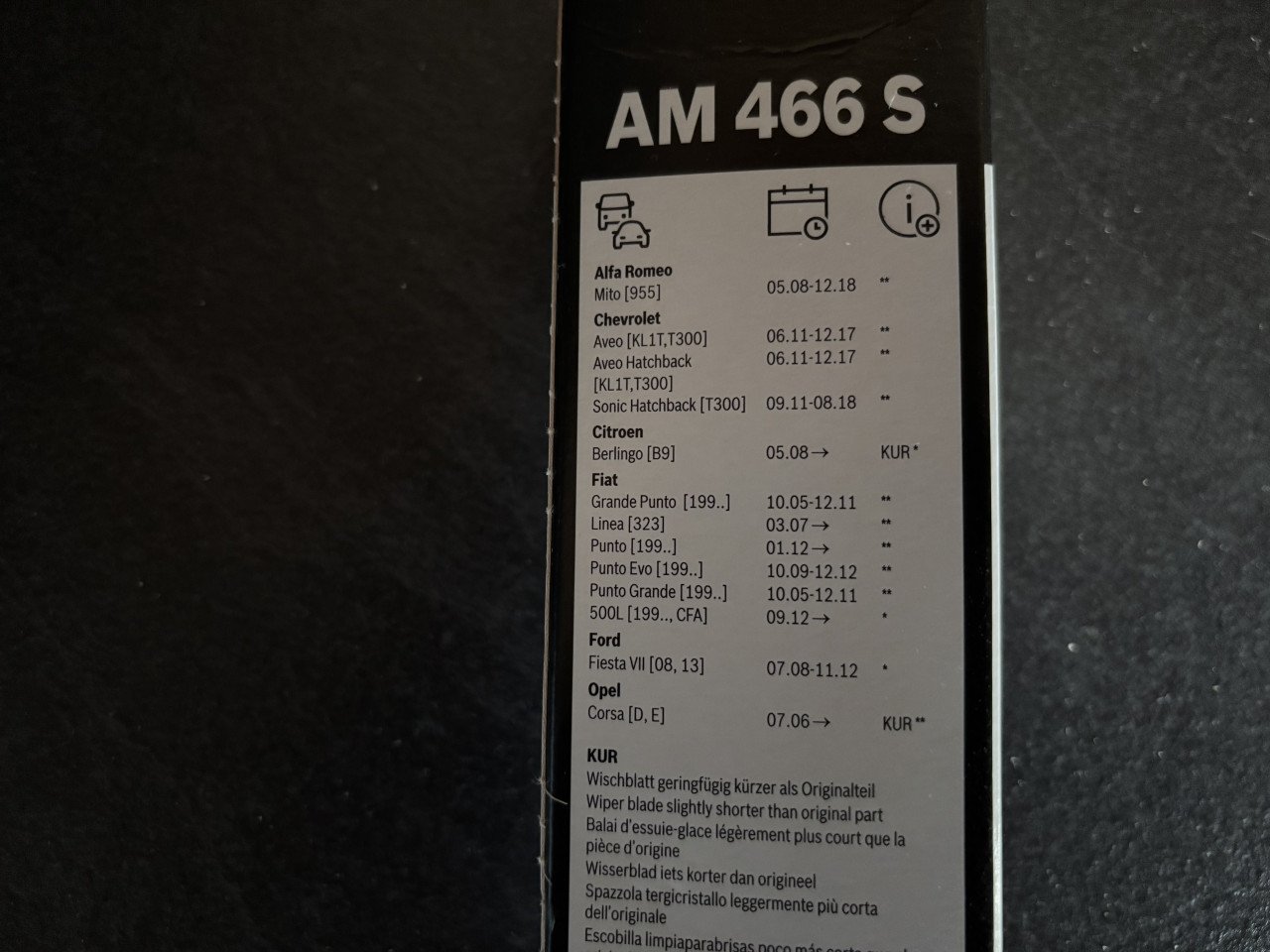 Ruitenwissers bosch AM 466s