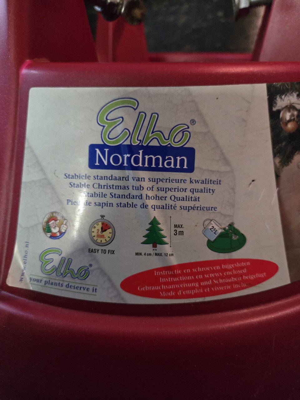 Kerstboomhouder, kunststof Elho Nordman