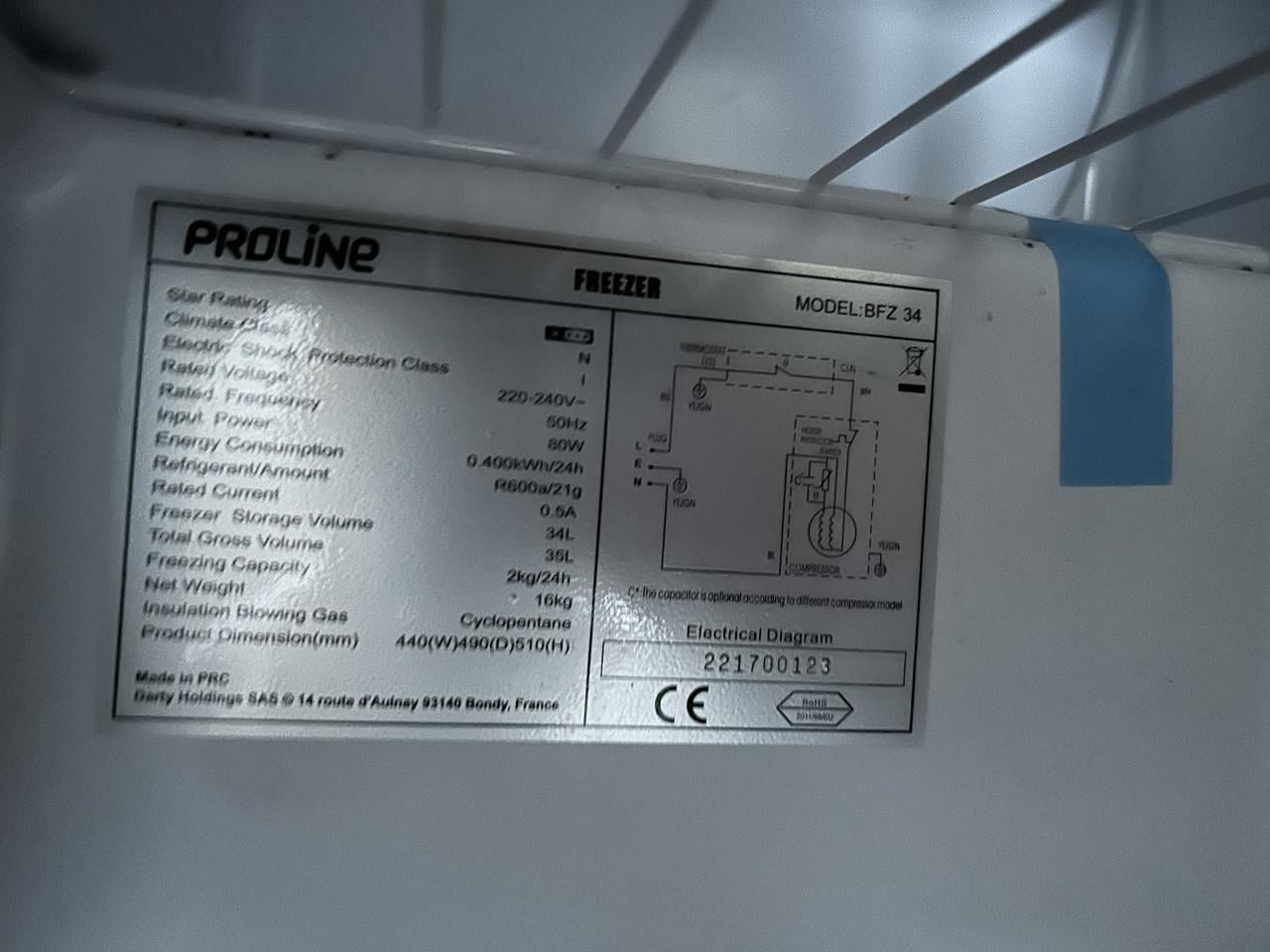 Vriezertje Proline 34 liter