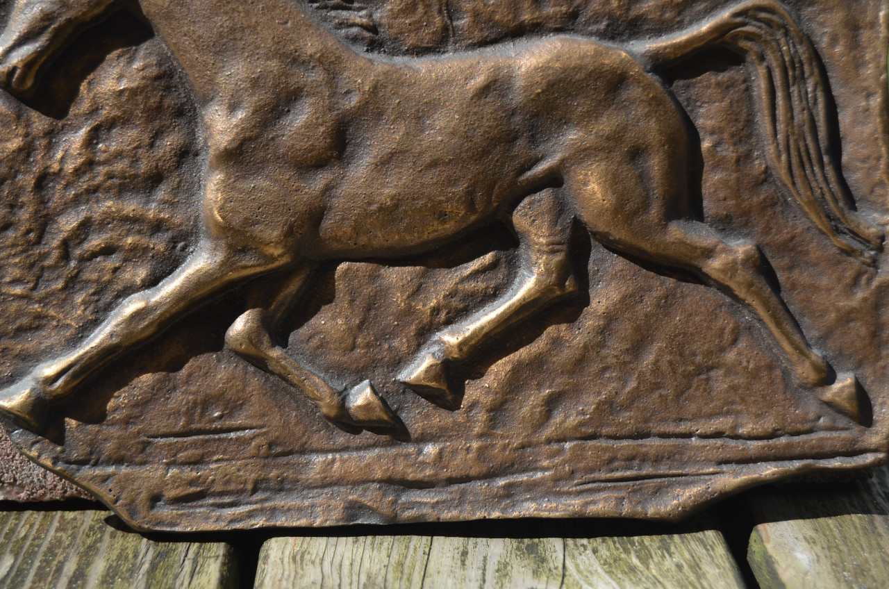 Plaquette van een rennend paard, mooie kwaliteit!