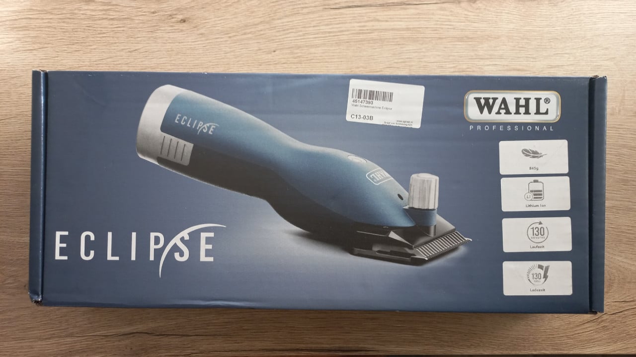 Nieuwe Wahl Eclipse Scheermachine met accu voor paarden, pony's en runderen
