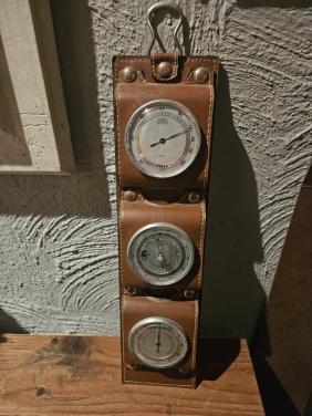 Vintage Weerstation met Barometer, Hygrometer, Thermometer