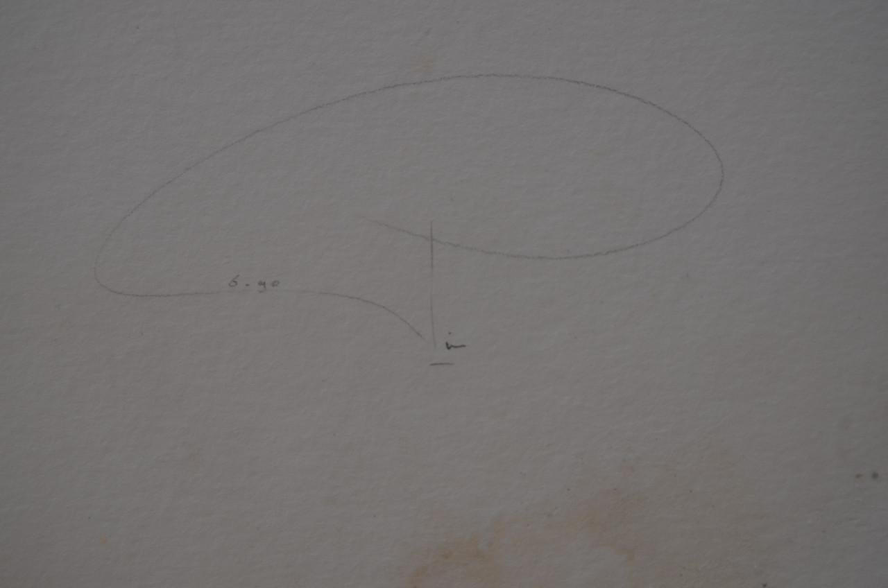 Figuren/schimmen in een weidelandschap gesign/gedat.