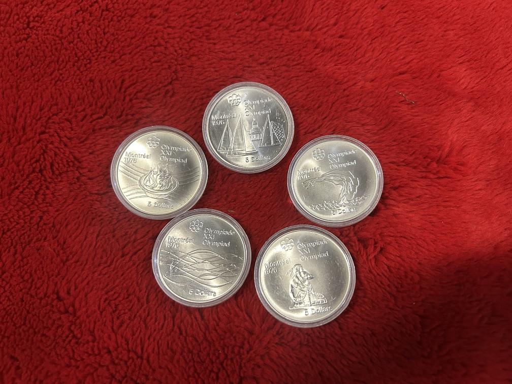 Zilveren 5 en 10 dollar munten Olympische spelen Canada