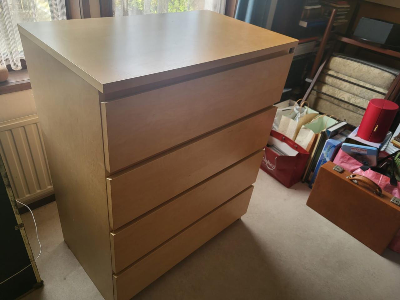 IKEA Malm ladekast 4 lades berken