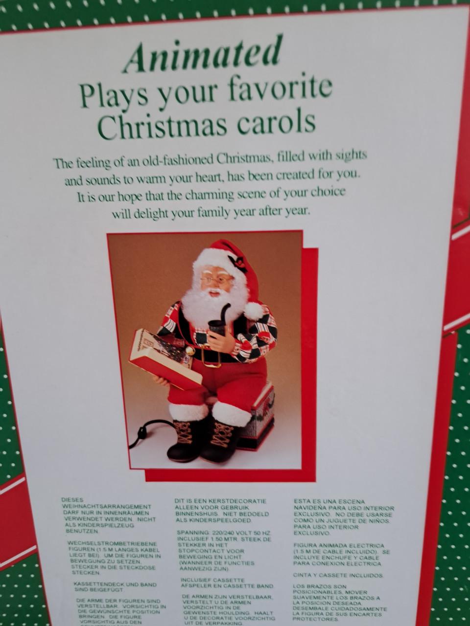 Bewegende kerstman die verhaal verteld