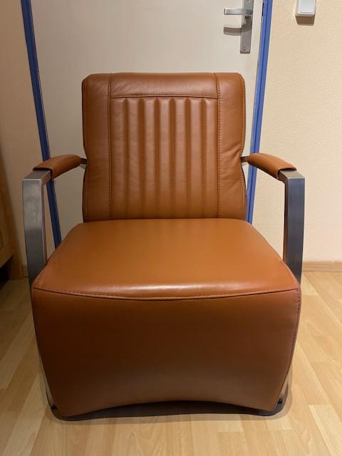 Fauteuil Cognac bruin Leer