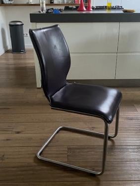 4 st. Eetkamerstoelen leder Merlin