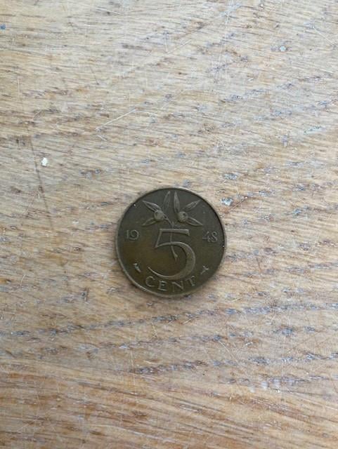 Munt stuiver 5 cent 1948