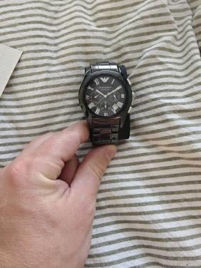 Armani horloge zwart RVS