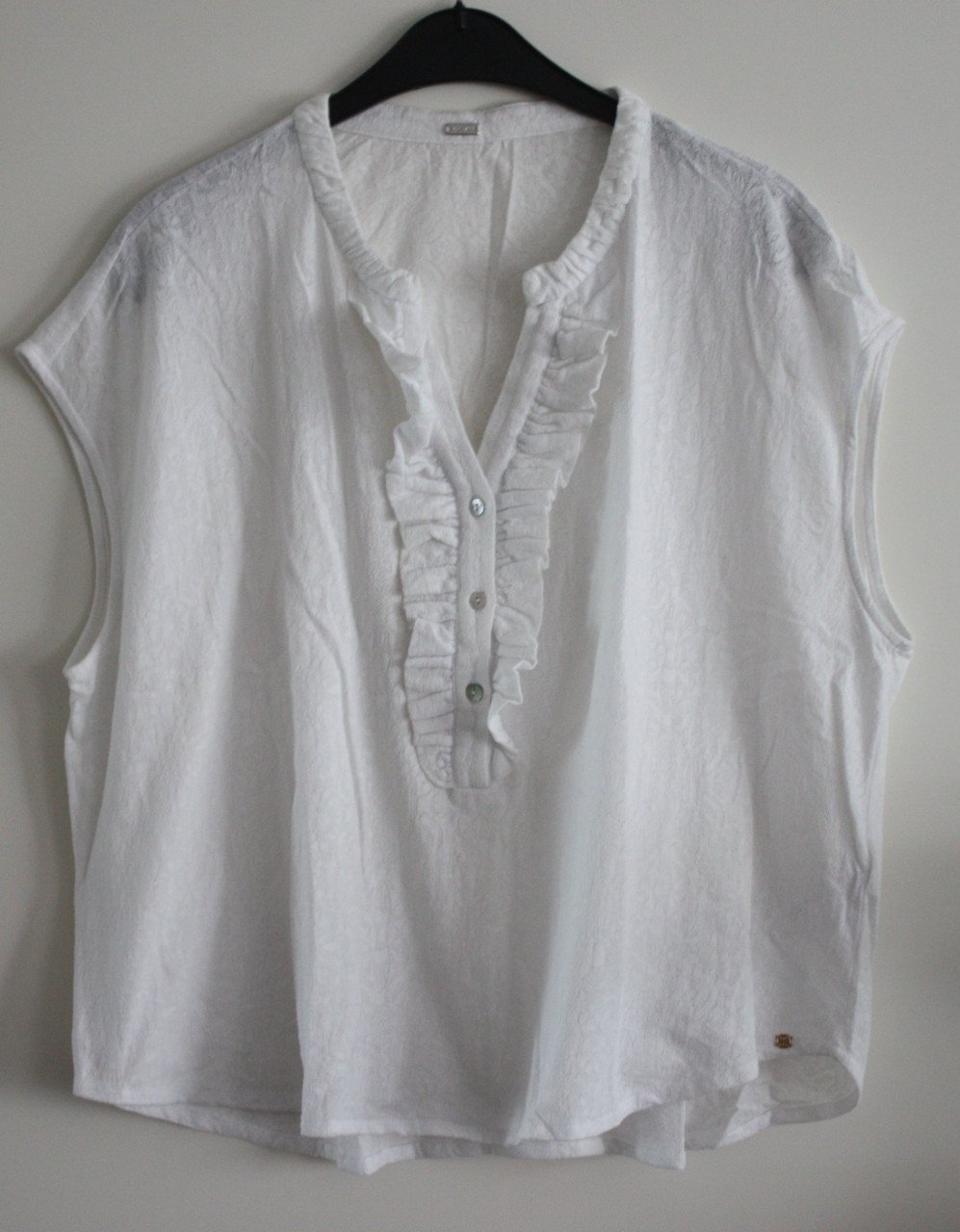 Blouse shirt wit met roushes maat maat xl
