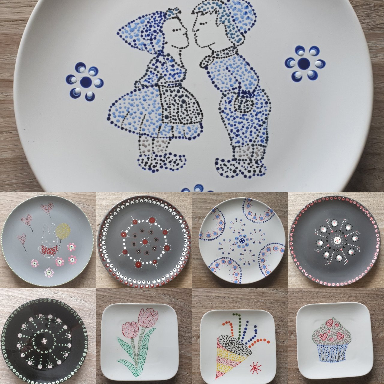 High tea i.c.m. workshop dots/stippen op een bordje