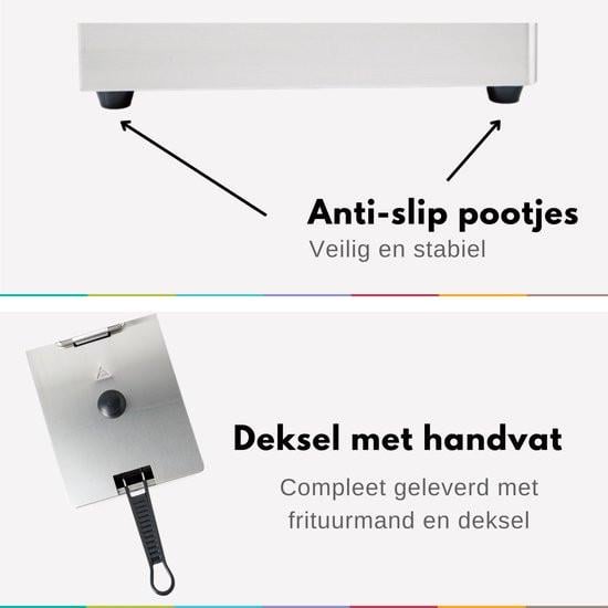 HENDI Friteuse - 8L - roestvrij staal - koude zone -NIEUW