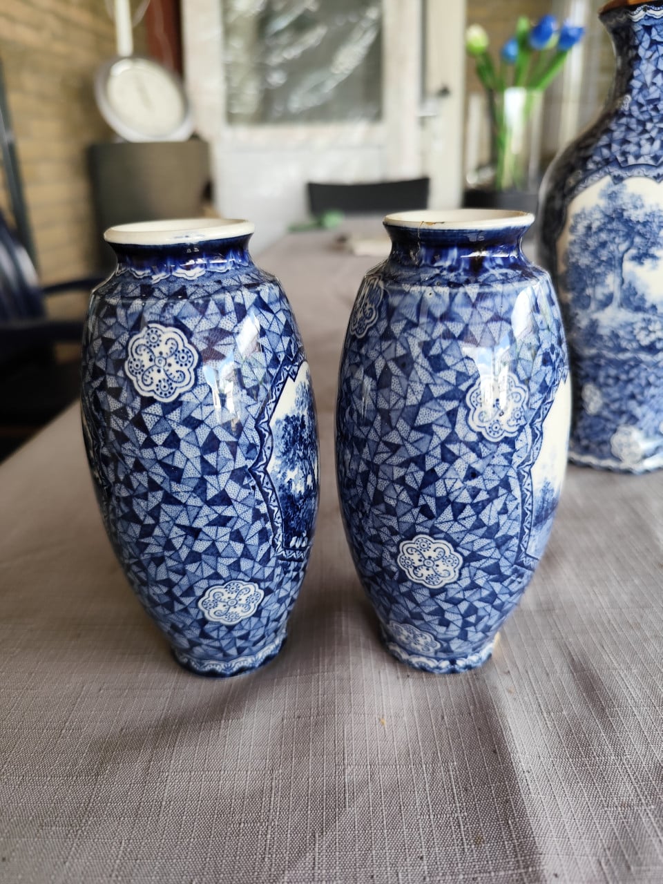 Antieke Villeroy & Boch Flamand Bleu collectie ca. 1900-1925