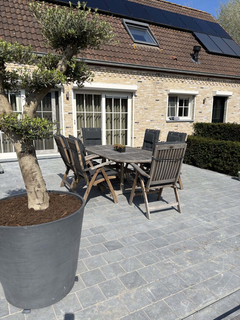 Tuinset 6 stoelen ( verstelbaar) tafel en kussens