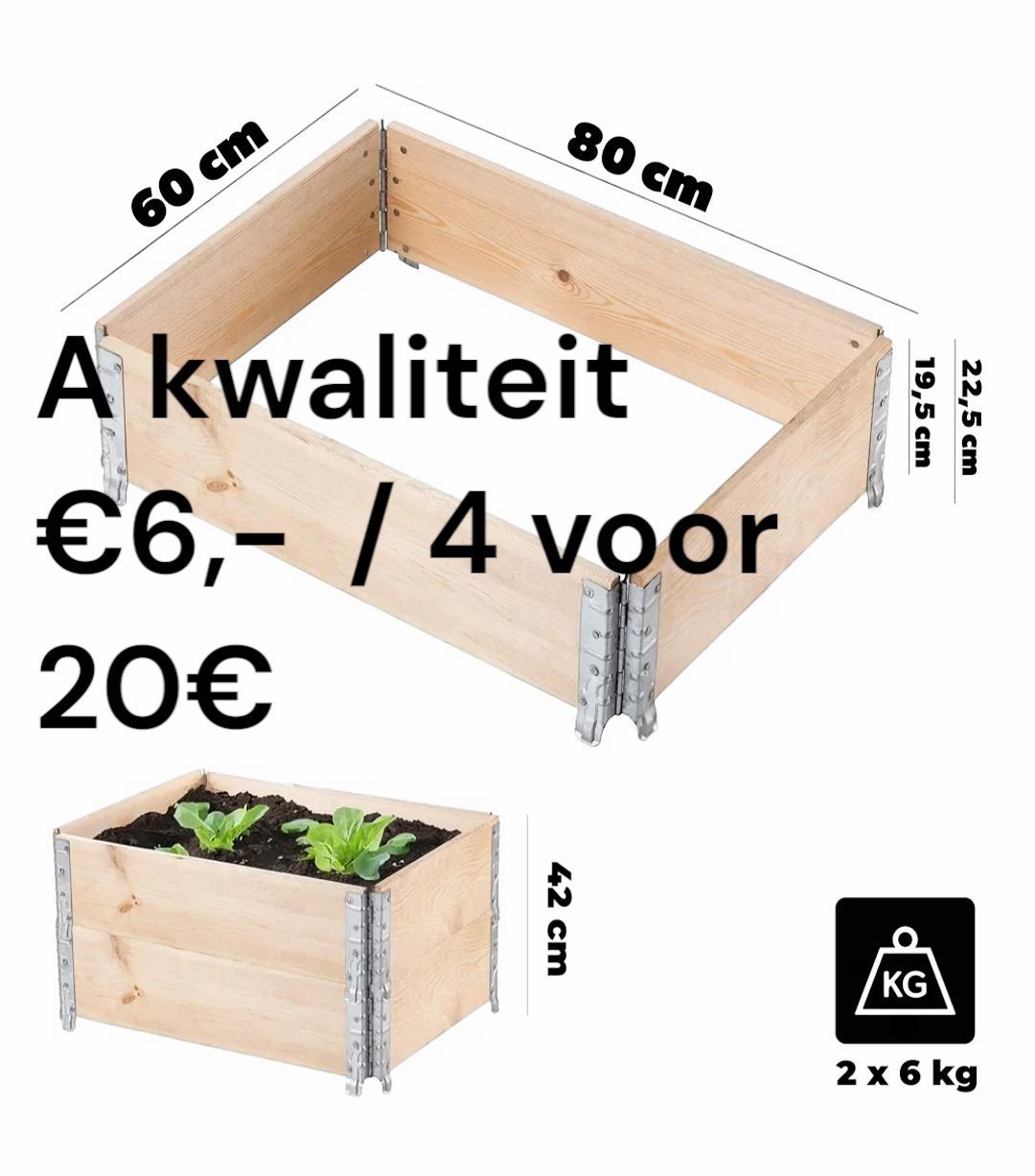 Moestuin bakken / palletranden