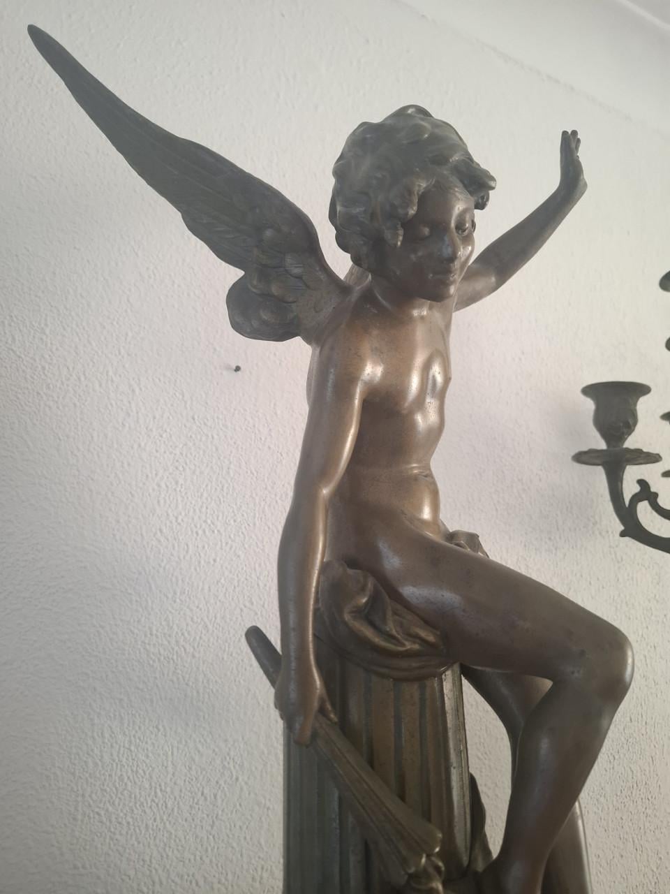 Antieke Franse pendule met Cupido