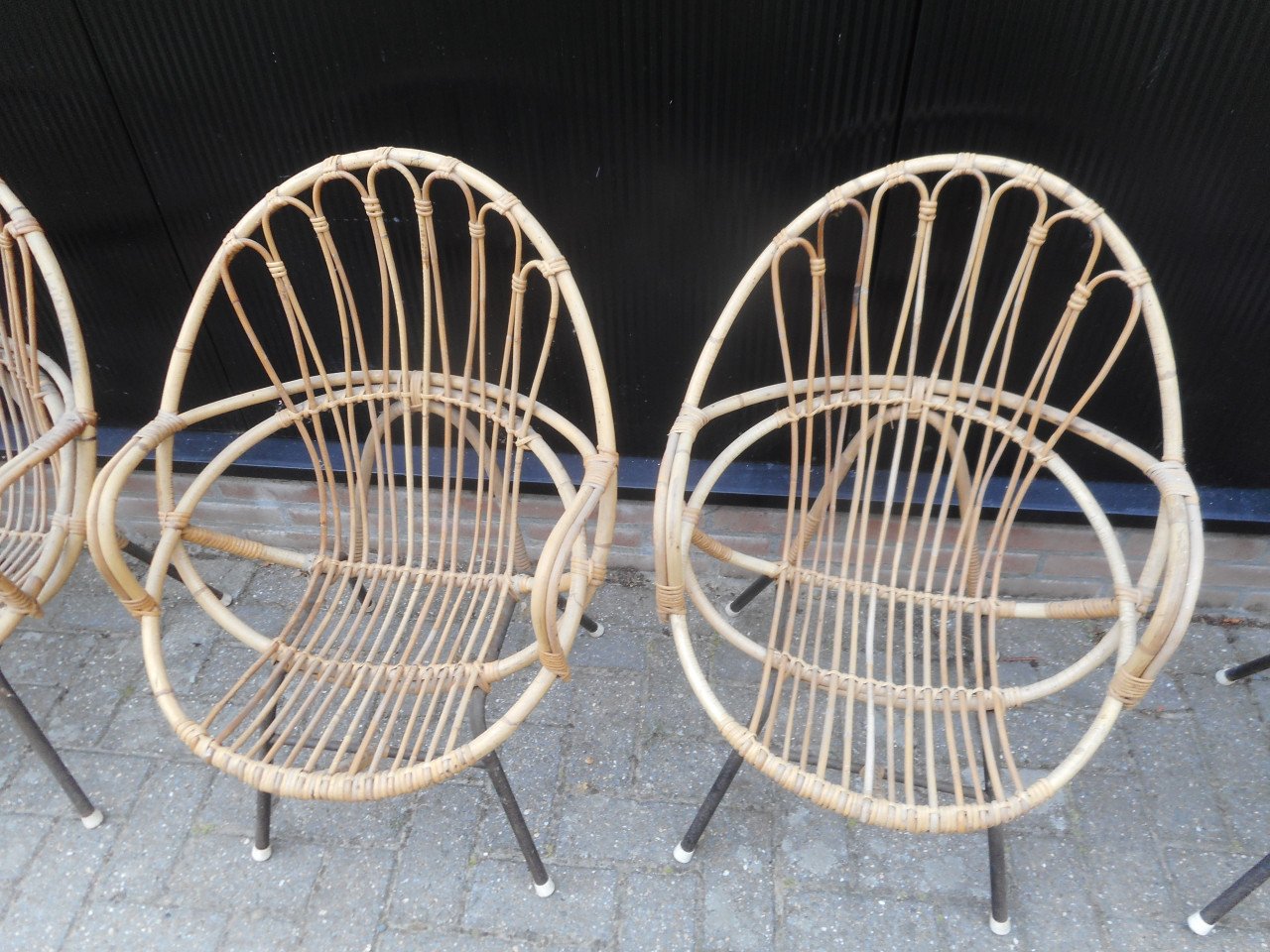 6 Rotan kuips stoeltjes