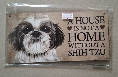 Shih Tzu Houten Bord