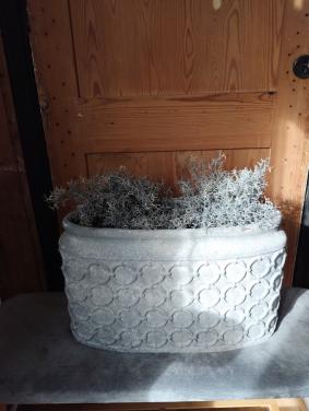2x grijze potten