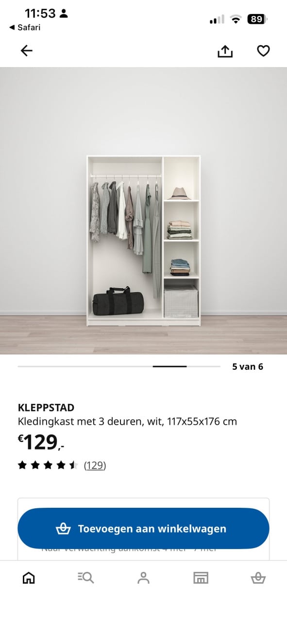 KLEPPSTAD Ikea kast (3 deurs)