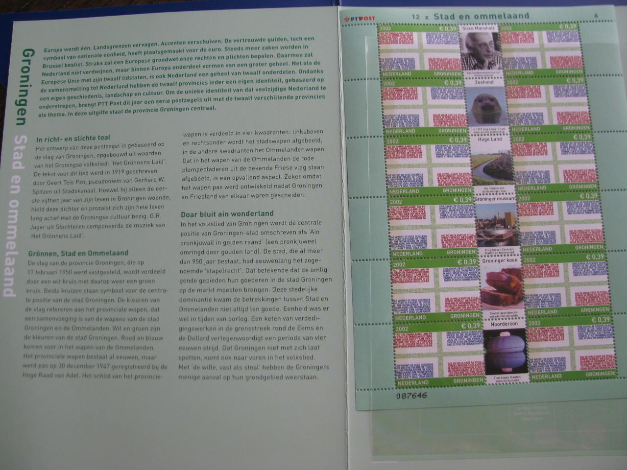 Mapje Postzegels van alle provincies.