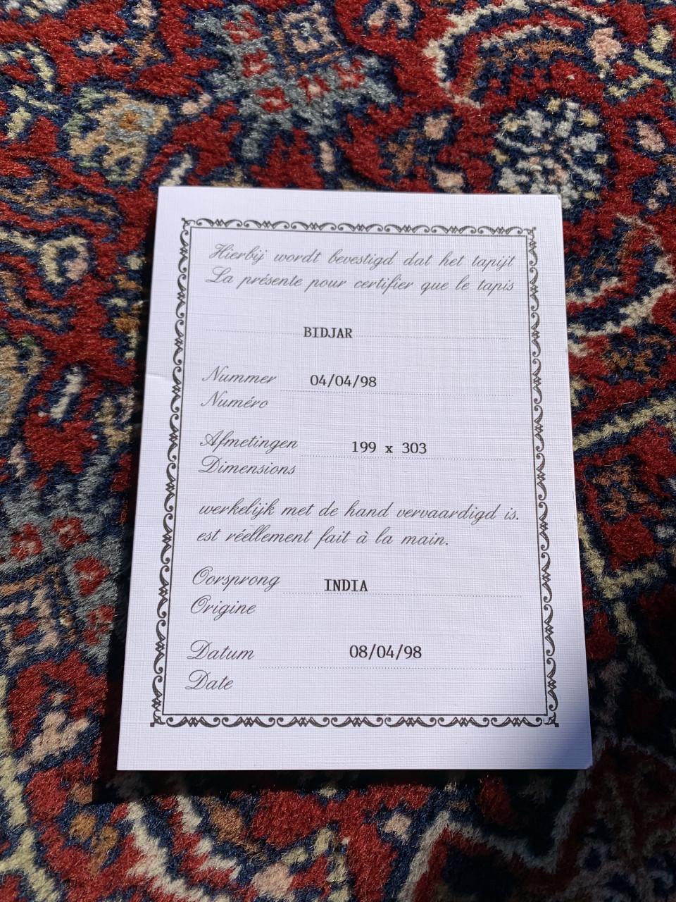 ❣️Prachtige Sfeervolle Handgeknoopte Bidjar uit India met Certificaat❣️