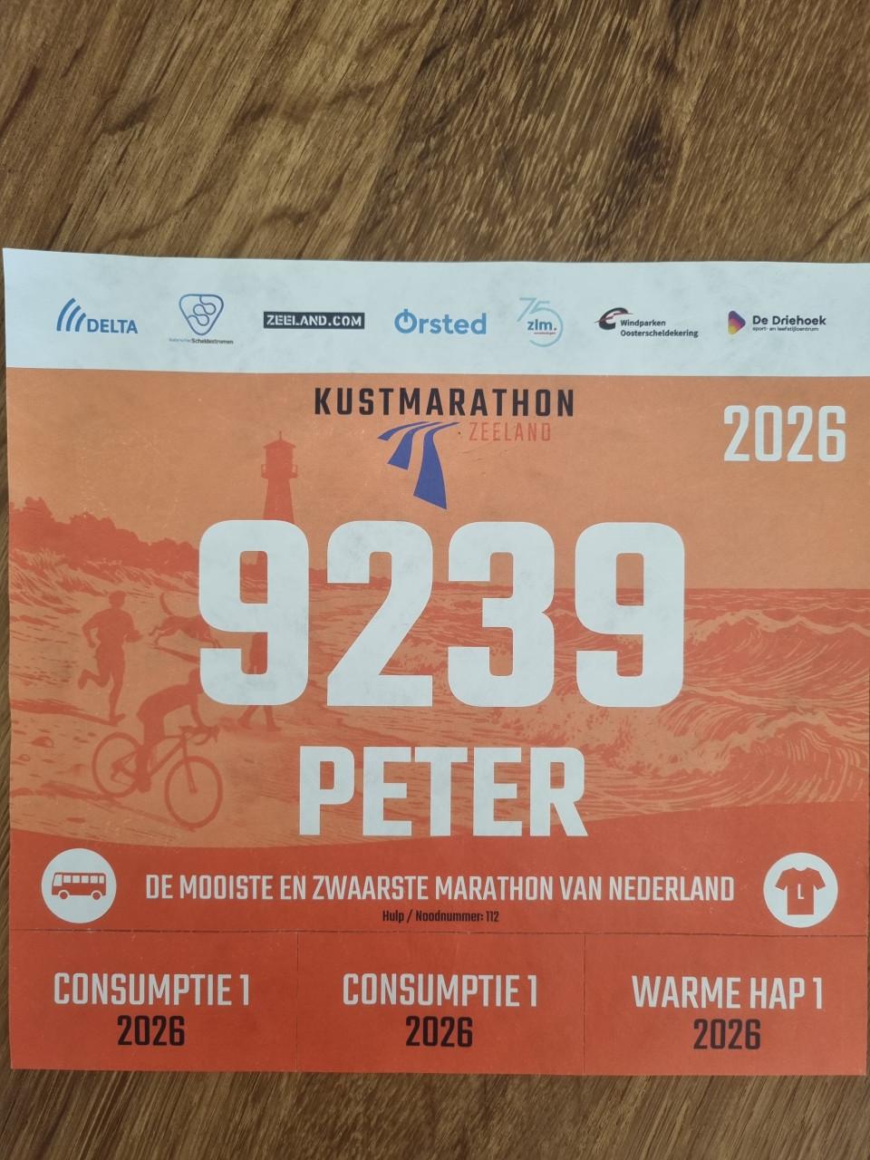 Startbewijs wandelmarthon 4 okt