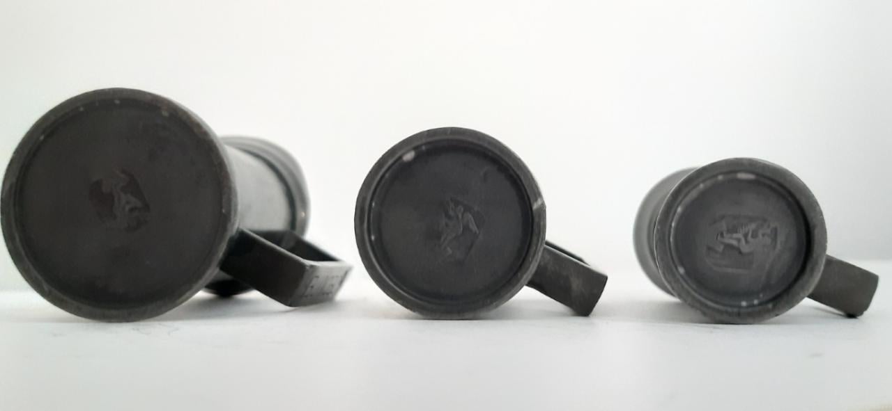 5 tinnen maatkannetjes