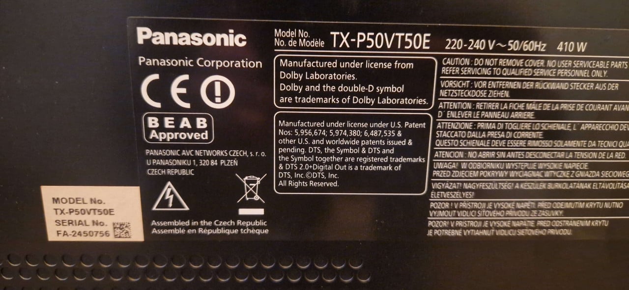 GERESERVEERD // TV panasonic plasma 50"