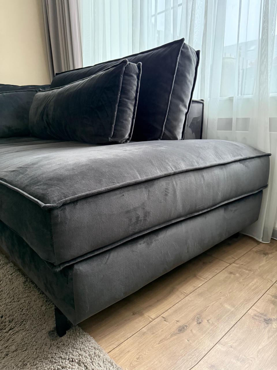 Velour bankstel antraciet