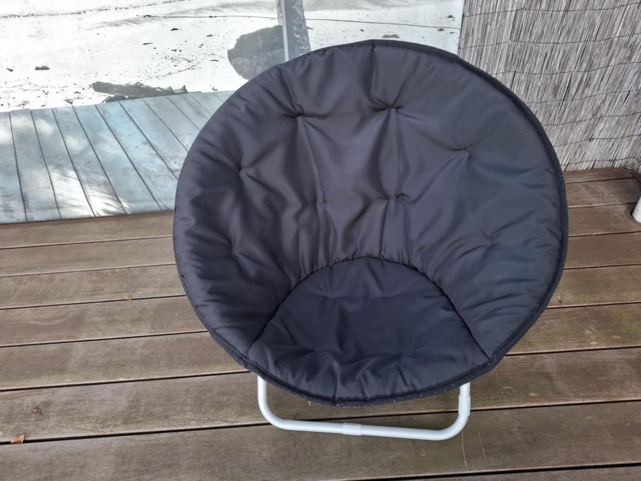 Comfortabele Maanstoel- Lounge-Klapstoel (Zwart/Grijs)