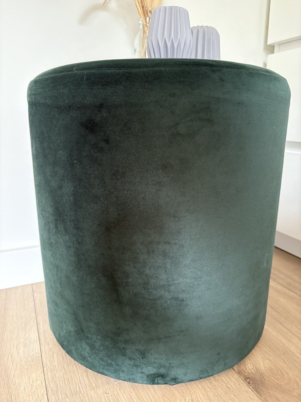Poef velvet stof in mooie kleur groen