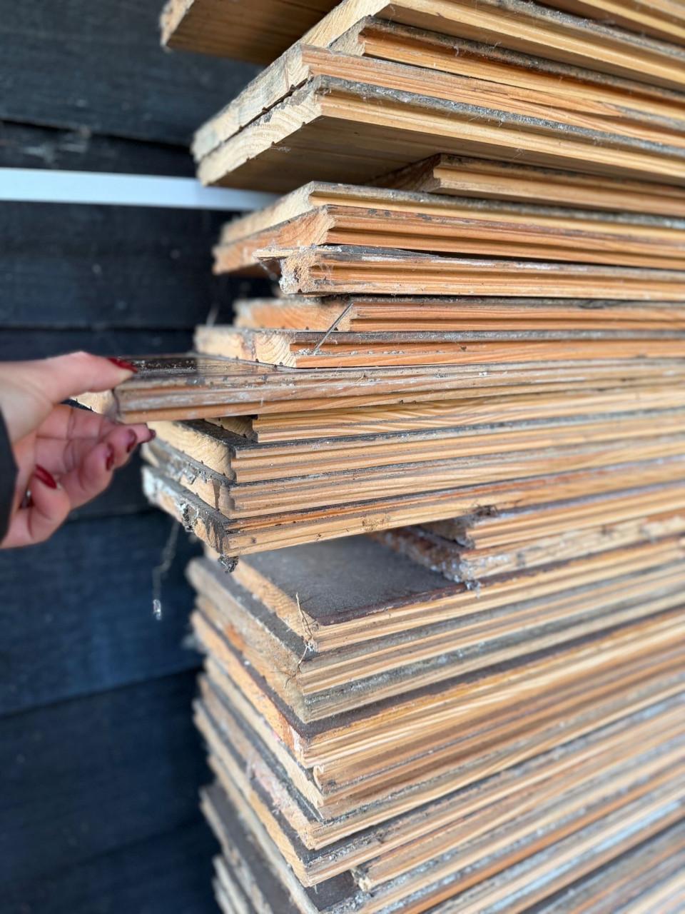 Massief grenen vloerdelen- 40 m2